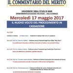 Il nuovo volto del procedimento in Cassazione, Bari 17 Maggio 2017 Dipartimento Scienze Politiche